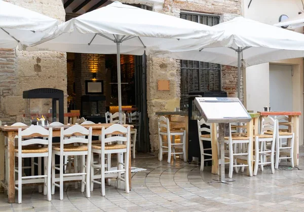 Открытый Фасад Типичного Средиземноморского Ресторана Юге Испании — стоковое фото