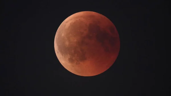 Blood Moon Lunar Eclipse 2018 Tomado Com Canon Dslr Telescópio — Fotografia de Stock