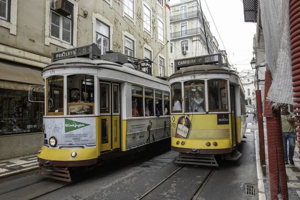 Lisbon Portugal Aug 2019 Historic Tram Public Transport Lisbon — Stok fotoğraf