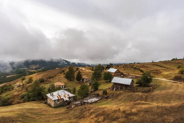 Een Hoge Hoek Landelijke Herfst Uitzicht Van Rhodope Berg Bulgarije — Stockfoto