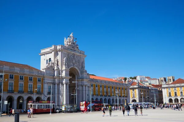 Lisboa Portugal Junio 2019 Disparo Horizontal Desde Lado Del Arco — Foto de Stock