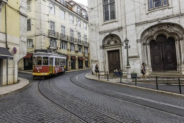 Lisbon Portugal Aug 2019 Historic Tram Public Transport Lisbon — Stok fotoğraf