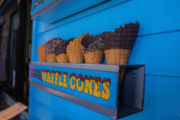 Vermont United States Jun 2019 Ice Cream Cones Displayed Shop — Stock Photo, Image