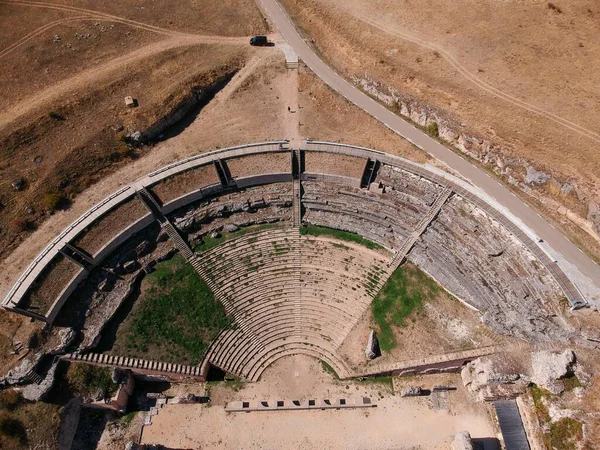 Uma Imagem Aérea Era Romana Teatro Clunia Espanha — Fotografia de Stock