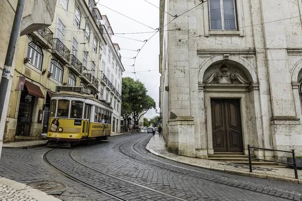Lisbon Portugal Aug 2019 Historic Tram Public Transport Lisbon — Stok fotoğraf