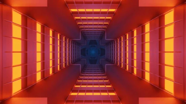オレンジ 青のレーザーライトを備えた宇宙背景 デジタル壁紙に最適 — ストック写真