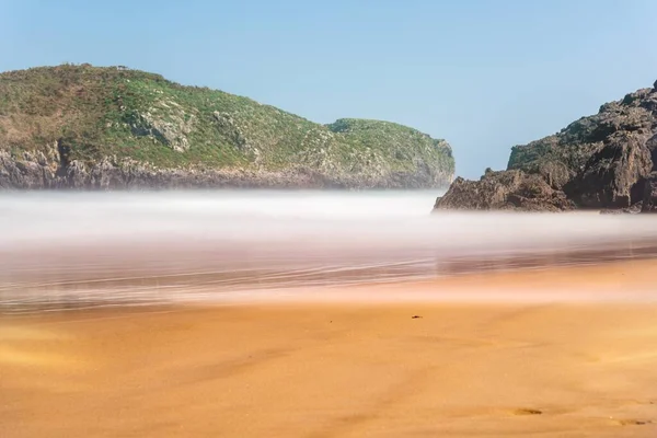 Beautiful Shot Long Exposure Borizo Beach Llanes Asturias Spain — Stock Photo, Image