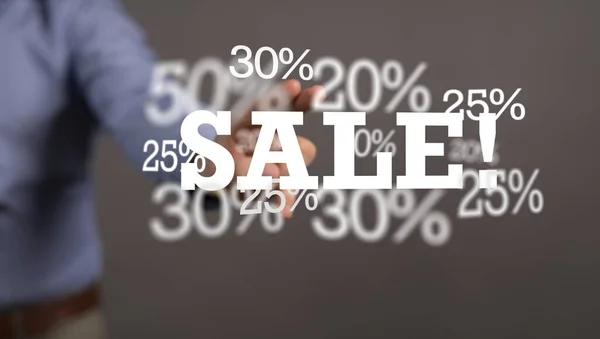 Percent Shopping Digital Hand — Stock Photo, Image