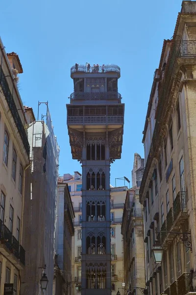 Lisbon Portugalsko Června 2019 Vertikální Záběr Vleku Santa Justa Lisabonu — Stock fotografie