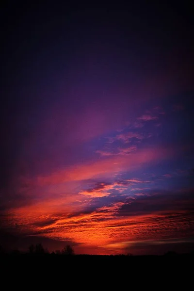 Een Prachtig Landschap Van Zonsondergang Hemel Met Kleurrijke Wolken — Stockfoto