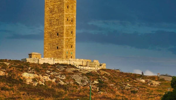 Torre Hércules Coruña Galicia España Cielo Nublado Fondo — Foto de Stock