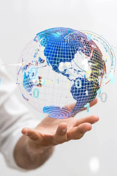 Globaler Netzwerk Und Datenaustausch Auf Der Ganzen Welt — Stockfoto