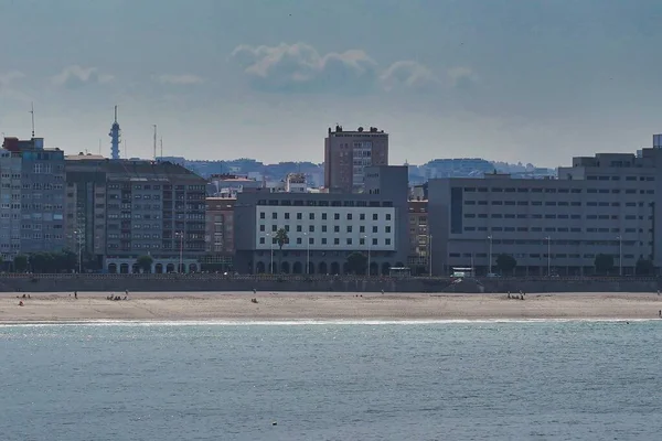 Los Edificios Orilla Del Mar Coruña Galicia España — Foto de Stock