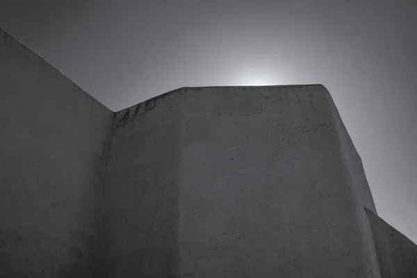 新墨西哥州北部一堵墙的灰度照片 — 图库照片