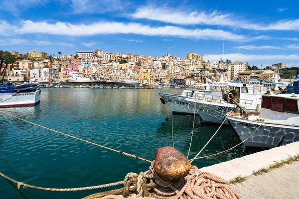 Una Hermosa Toma Del Colorido Puerto Sciacca Sicilia Italia Bajo — Foto de Stock