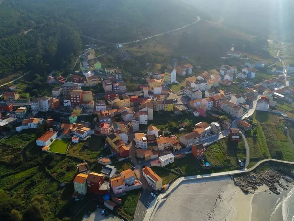 Una Toma Aérea Edificios Costa Muerte Galicia España —  Fotos de Stock