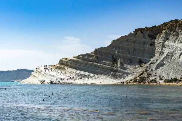 Una Toma Alto Ángulo Scala Dei Turchi Realmonte Sicilia Italia — Foto de Stock