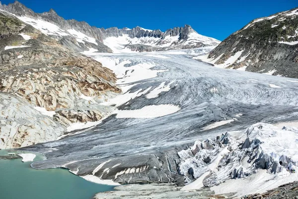 Een Prachtige Opname Van Rhône Gletsjer Tijdens Zomer Wallis Zwitserland — Stockfoto