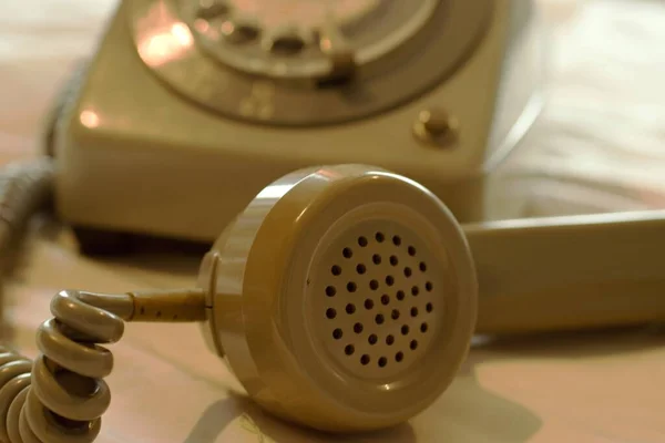 Closeup Shot Retro Vintage Phone Table — Stock Photo, Image