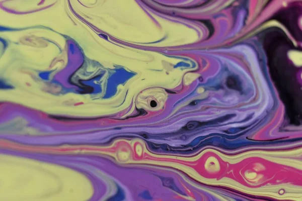 Крупный План Абстрактного Фона Разноцветной Акриловой Краски Масляной Смеси — стоковое фото