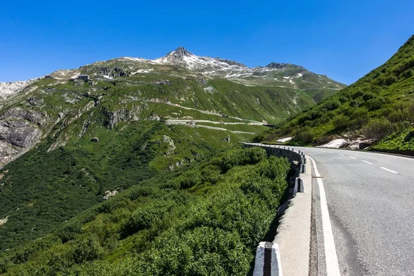 Een Schilderachtige Weg Naar Furka Pas Zwitserse Alpen Wallis Zwitserland — Stockfoto