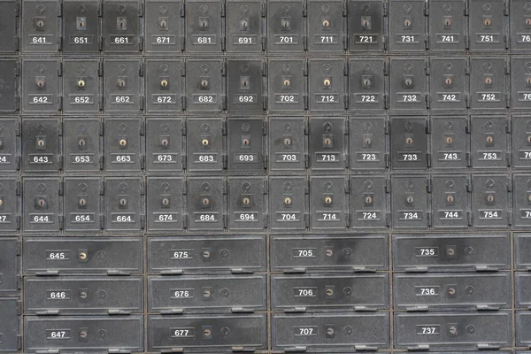 Primo Piano File Vecchie Cassette Sicurezza Numerate — Foto Stock
