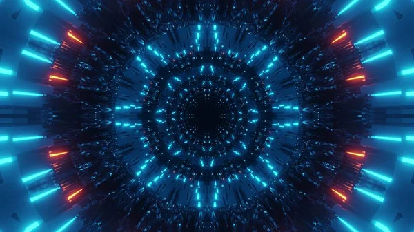 Renkli Turuncu Mavi Lazerli Kozmik Bir Arka Plan Dijital Duvar — Stok fotoğraf