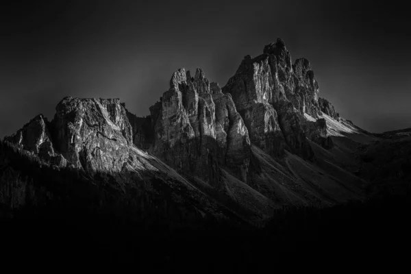 Snímek Dolomitů Stupních Šedi Itálii — Stock fotografie