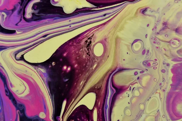 Closeup Shot Abstract Background Colorful Poured Acrylic Paint Oil Liquid — Stock Photo, Image