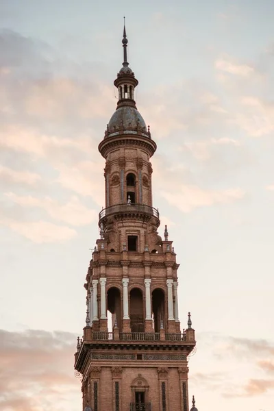 Vertikální Záběr Plaza Espana Seville Španělsku — Stock fotografie