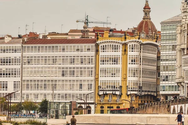 Grand Bâtiment Dans Ville Coruna Espagne — Photo