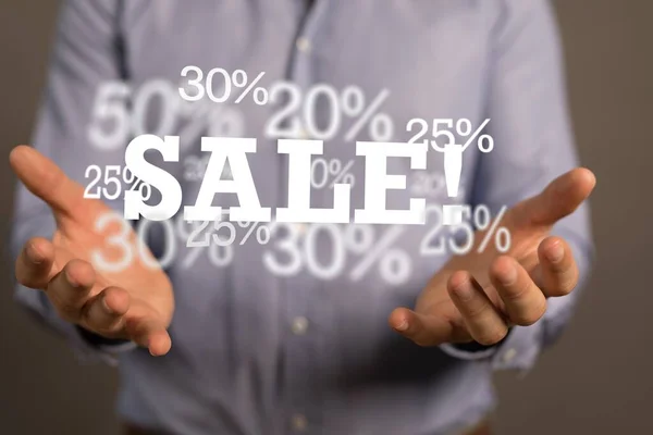 Porcentaje Compras Digitales Mano —  Fotos de Stock