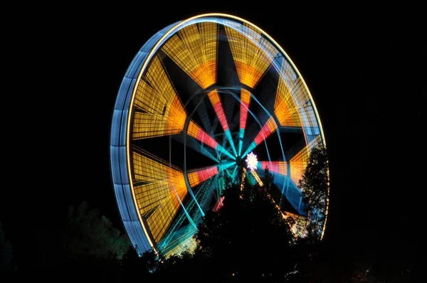 Rueda Fortuna Noche Ticino Suiza — Foto de Stock