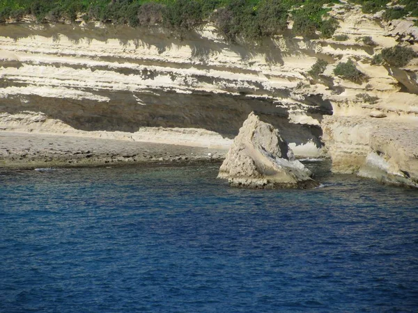 Hermoso Plano Del Mar Acantilados Costa Delimara Las Afueras Marsaxlokk — Foto de Stock