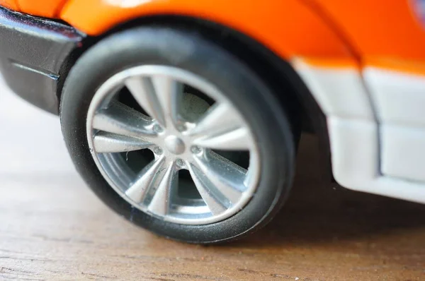 Tiro Close Roda Carro Brinquedo — Fotografia de Stock