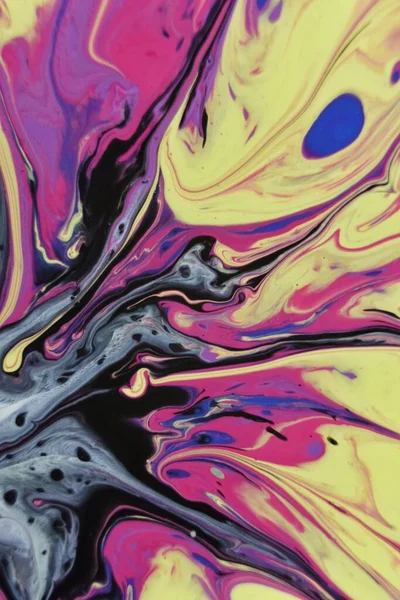 Vertical Shot Colorful Background Creative Acrylic Paint Oil Liquid Mixture — Stock Photo, Image