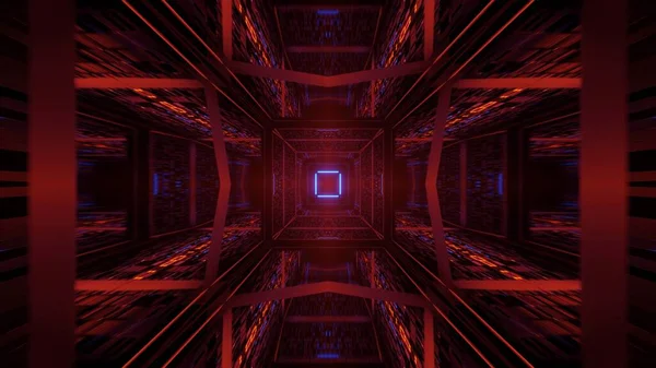 輝くネオンブルーのライトで抽象的な未来的背景を3Dレンダリング — ストック写真