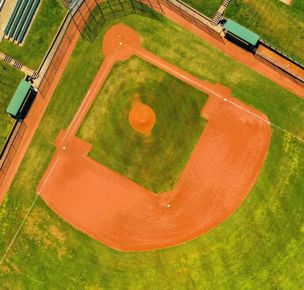 Colpo Aereo Campo Baseball Durante Giorno — Foto Stock