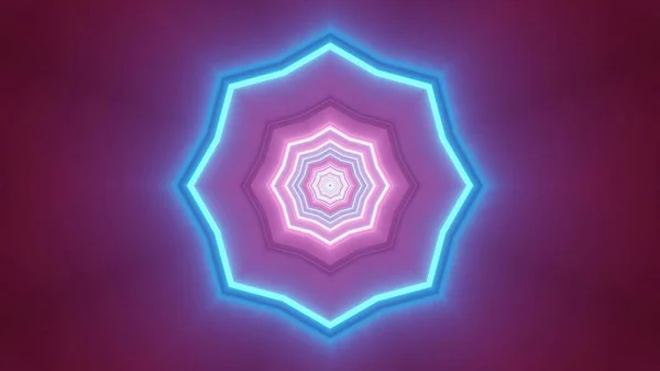 Renderelés Absztrakt Futurisztikus Háttér Izzó Neon Kék Rózsaszín Fények — Stock Fotó
