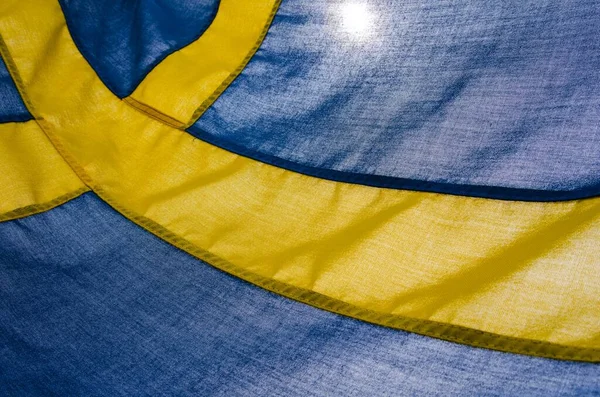스웨덴의 국기와 가까이 클로즈업으로 — 스톡 사진
