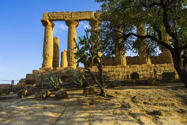 Dolina Świątyń Wpisana Listę Światowego Dziedzictwa Unesco Agrigento Sycylia Włochy — Zdjęcie stockowe