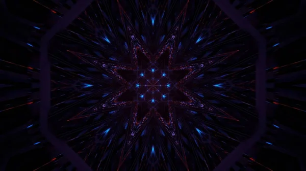 Abstrakt Geometrisk Bakgrund Med Färgglada Glödande Neonljus Rendering Tapet — Stockfoto