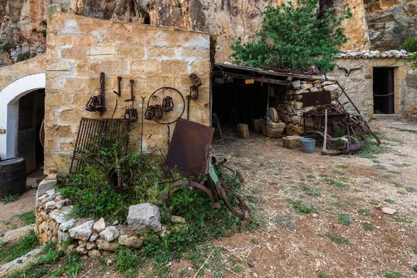 Museu Livre Antigo Assentamento Caverna Mangiapane Custonaci Sicília Itália — Fotografia de Stock