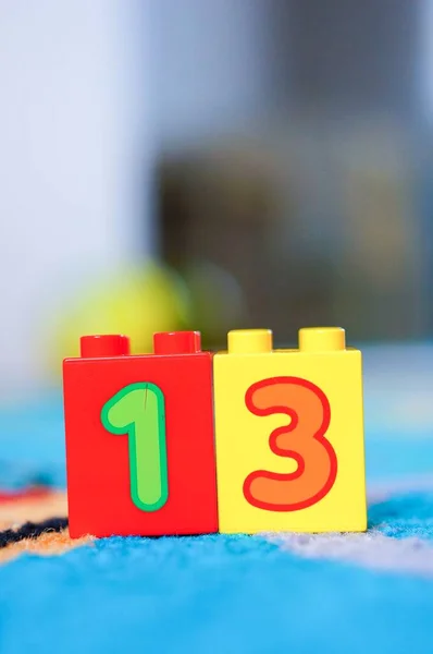 Познан Польша Марта 2016 Блоки Lego Duplo Цифрами Один Три — стоковое фото