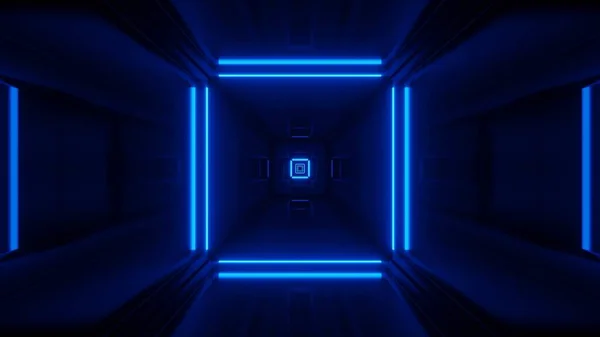 Randarea Fundalului Futurist Abstract Lumină Albastră Strălucitoare Neon — Fotografie, imagine de stoc
