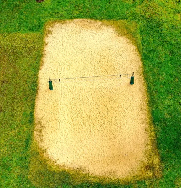 Letecký Snímek Volejbalového Hřiště Během Dne — Stock fotografie