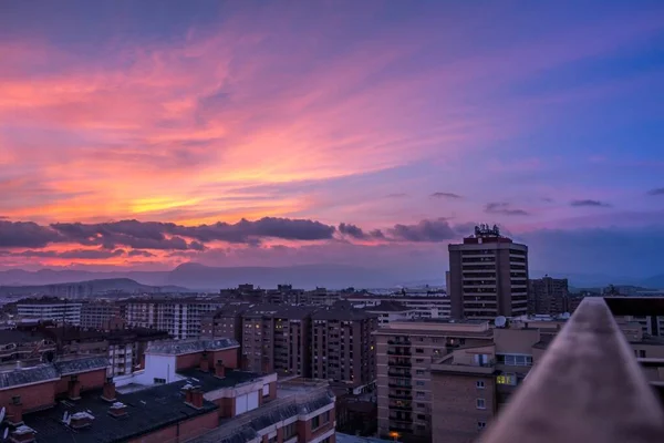 Дивовижний Вид Заходу Сонця Памплоні Іспанія — стокове фото