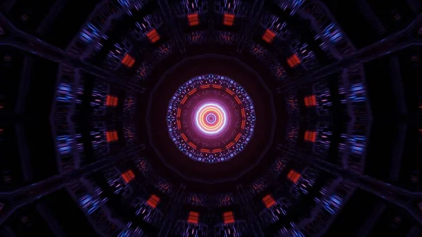 Fundo Abstrato Com Luzes Néon Brilhantes Coloridas Circulares Papel Parede — Fotografia de Stock