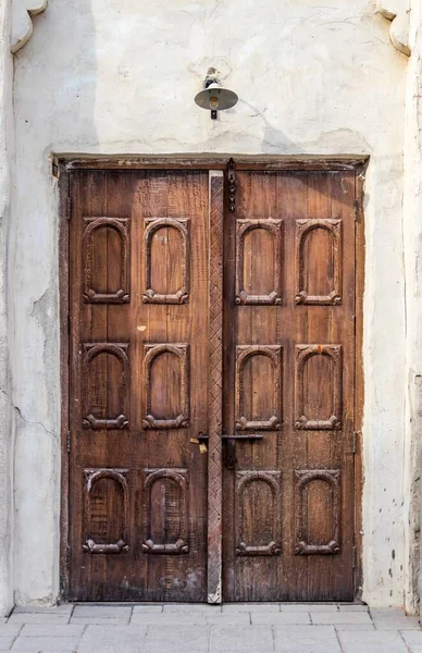 Vista Una Tradizionale Porta Casa Nella Zona Seef Dubai — Foto Stock