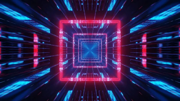 カラフルな赤と青のレーザーライトを備えた宇宙背景 デジタル壁紙に最適 — ストック写真